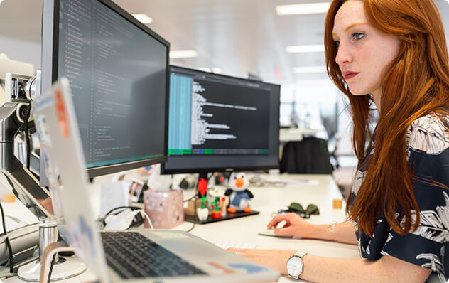 person working on a computer